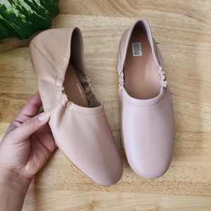 Fitflop Klara High Line Leather Ballet Flats In Blush Pink Slip Ons Comfort 8.5